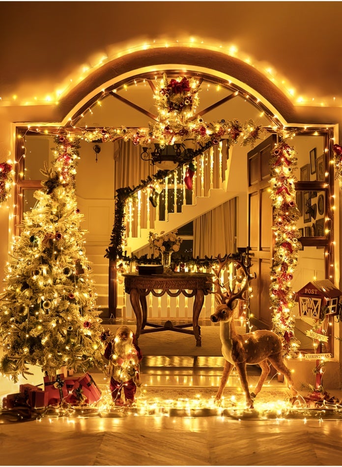 MODI 50M Warm White LED Fairy String Light with 8 Lighting Modes Waterproof Decorative Lights for Christmas Decoration Garden Balcony Party Indoor Outdoor Festive Decor - Image 5