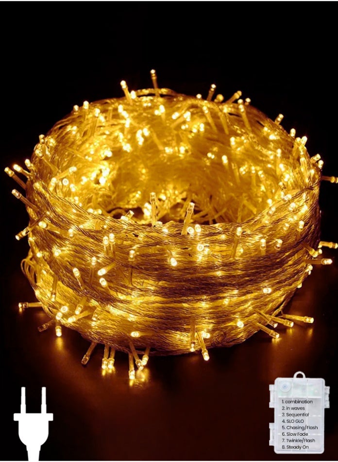 MODI 50M Warm White LED Fairy String Light with 8 Lighting Modes Waterproof Decorative Lights for Christmas Decoration Garden Balcony Party Indoor Outdoor Festive Decor - Image 2