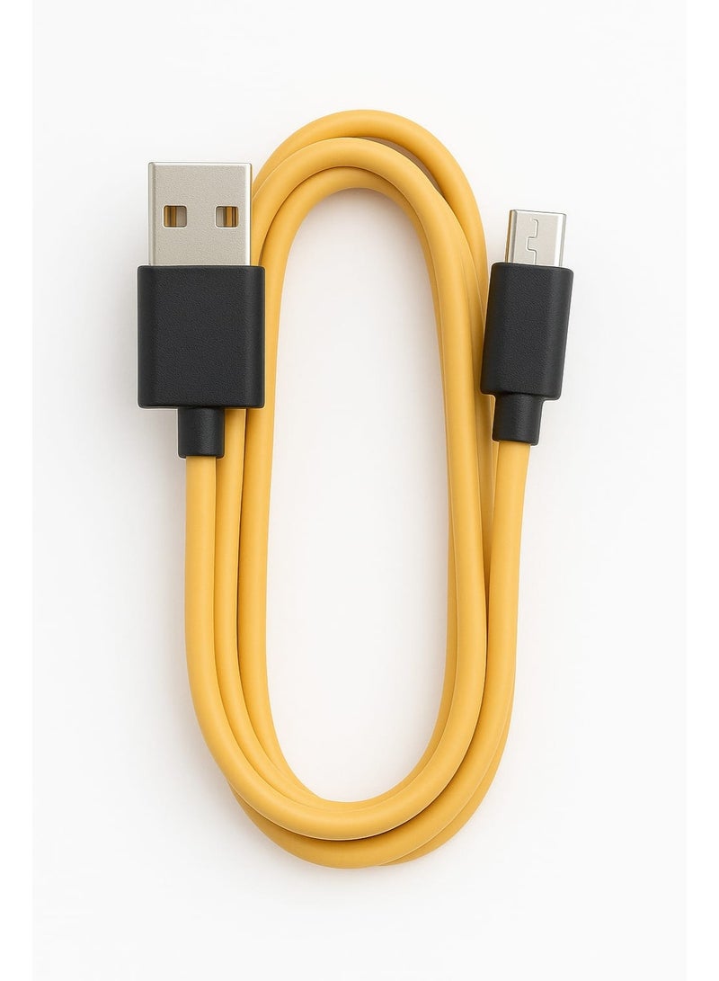 Micro USB Cable Yellow - Fast Charging and Data Transfer - Image 1