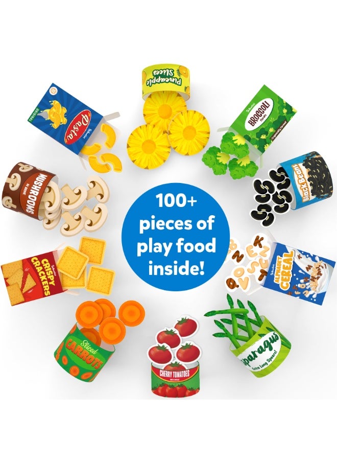 Grocery Set - 100+ Pieces, Play Foods, Realistic Pretend Play Toys, Kids Kitchen Set, Gift for Girls & Boys Ages 3, 4, 5 & Up