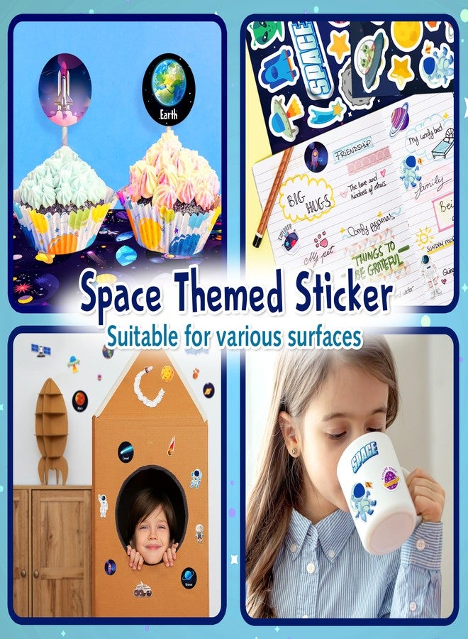 LINAYE 48 Sheets Space Stickers for Kids, 960 PCS Solar System Planets Outer Stickers for Classroom School, Waterproof Self Adhesive Crafts for Kids,Galaxy Outer Space Party Favors Reward for Students - Image 4