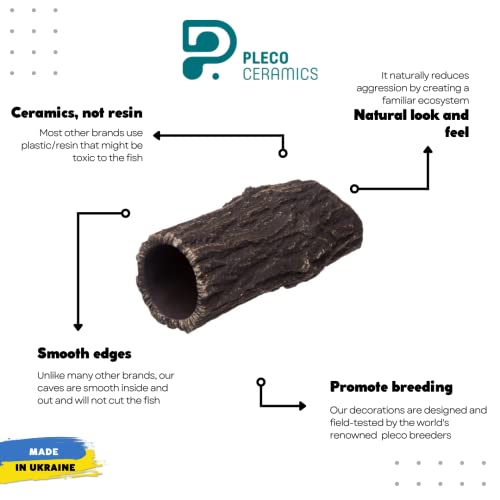 Plecoceramics Pleco Cave Natural Breeding Ceramic Decorations Fish Tank Aquarium Medium Size (1 pcs) - Image 2