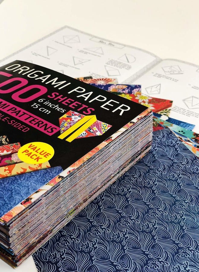 Tuttle Publishing Origami Paper 500 sheets Chiyogami Designs 6 inch 15cm: High-Quality Origami Sheets Printed with 12 Different Designs (Instructions for 8 Projects Included) - Image 2