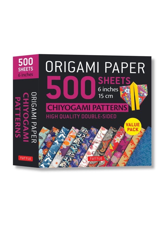 Tuttle Publishing Origami Paper 500 sheets Chiyogami Designs 6 inch 15cm: High-Quality Origami Sheets Printed with 12 Different Designs (Instructions for 8 Projects Included) - Image 1