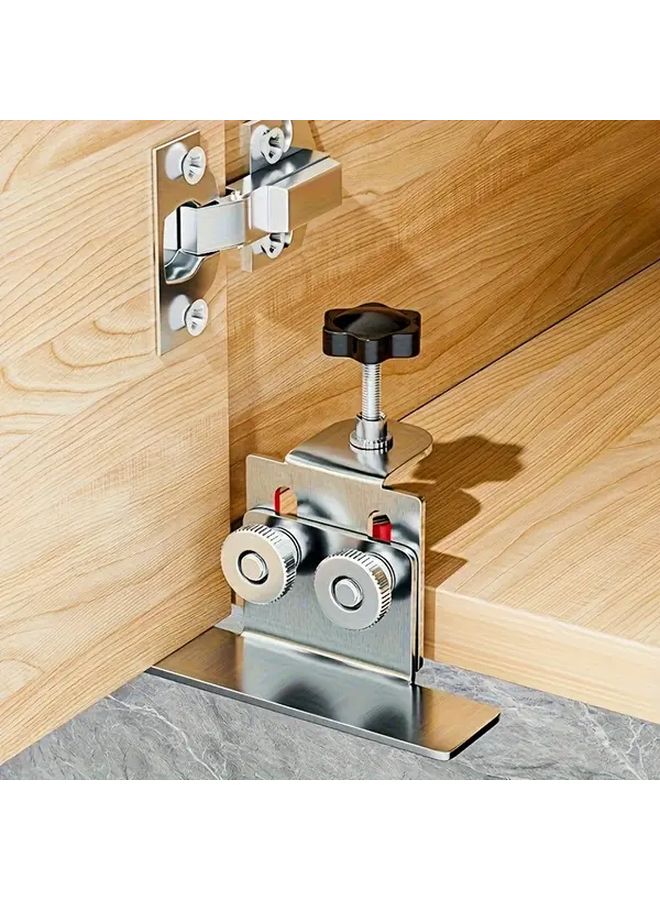 Nickel Plated High Precision Adjustable Cabinet Door Positioner Installation Aid Fixture - Image 2