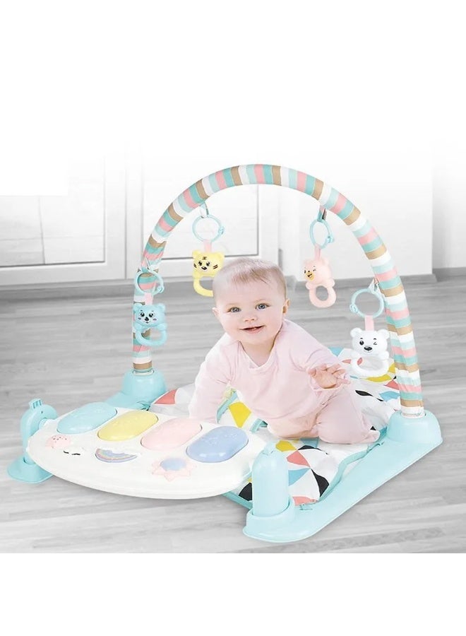 DubaiGallery 3-in-1 Baby Bouncer, Play Gym & Rocking Seat – Musical Piano Pedal, Hanging Animal Toys & Adjustable Backrest – Perfect for Boys & Girls - Image 2