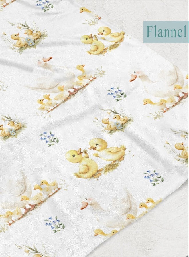 Wicbfdfv Cute Ducks Wild Floral Baby Blankets for Boy Girl Yellow Duck Wildflowers Flannel Fleece Blanket for Kids Infant Newborn Farm Animal Toddler Nursery Bedding Shower Gift Duck 40x50inch - Image 3