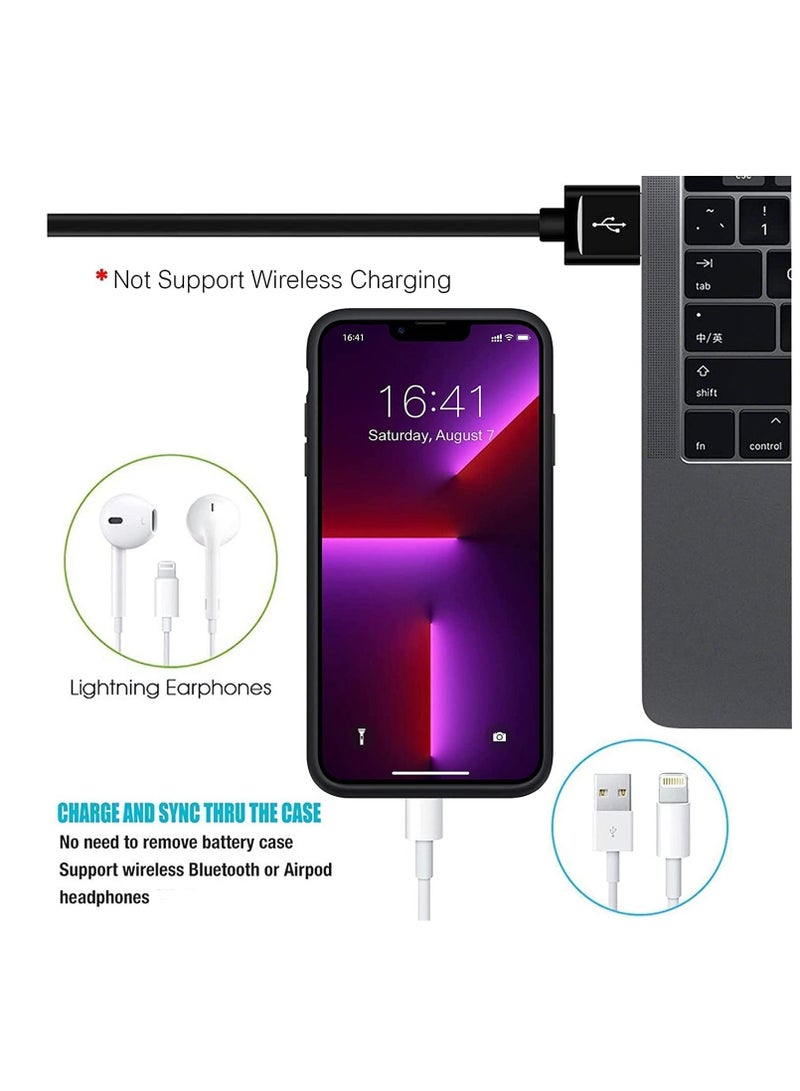 Battery Case for iPhone 13/13 pro, 3500mAh Ultra-Slim Portable Charger Case Rechargeable Battery Pack Charging Case Compatible with iPhone13/ 13 pro (6.1 inch)-Black - Image 2