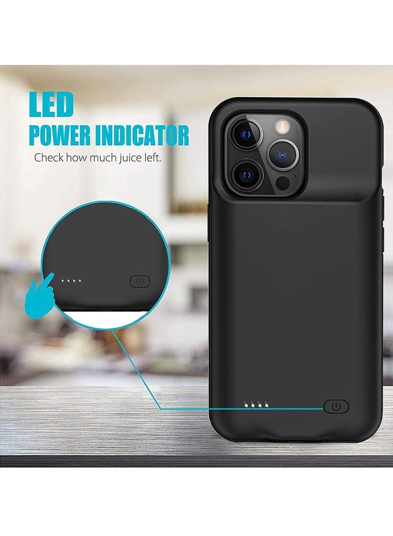 Battery Case for iPhone 13/13 pro, 3500mAh Ultra-Slim Portable Charger Case Rechargeable Battery Pack Charging Case Compatible with iPhone13/ 13 pro (6.1 inch)-Black - Image 4