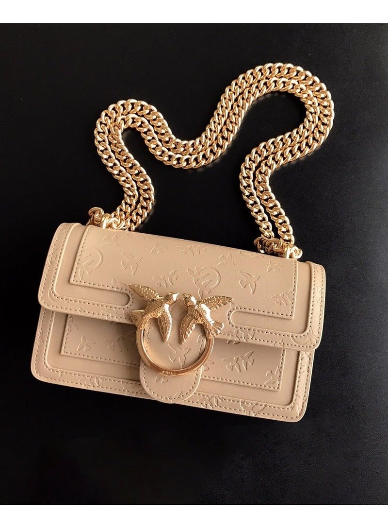 Pinko Solid Color Embossed Crossbody Shoulder Bag 21*11*7cm - Image 1