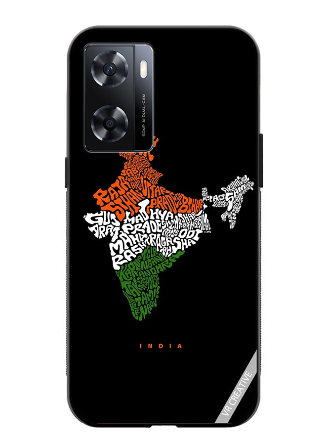VR CREATIVE Protective Case Cover For Oppo A57/A77s India Map With All Indian States Name Design Multicolour - Image 1