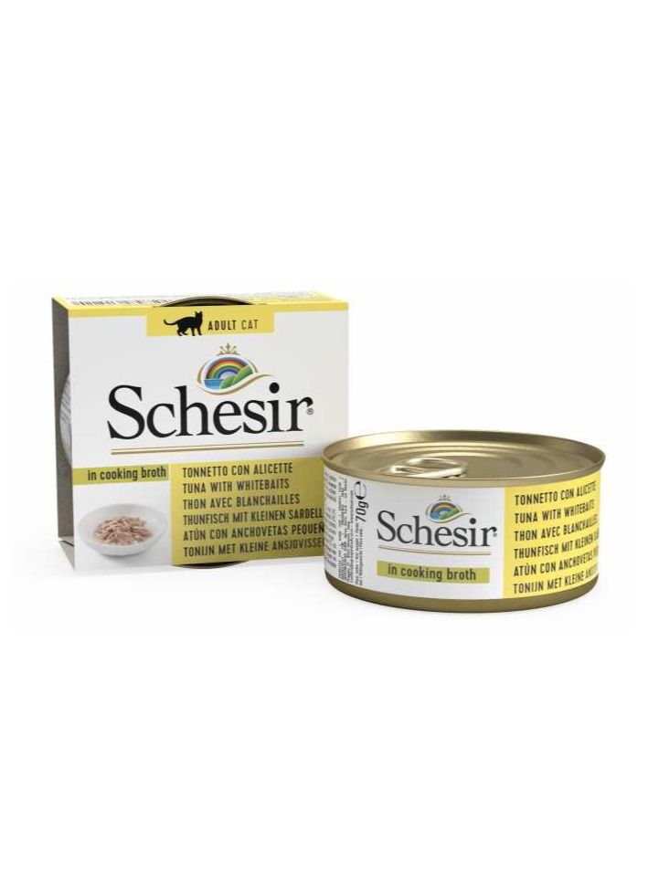 Schesir Cat Can Broth-Wet Food Tuna With Whitebait 70 g  - Image 2