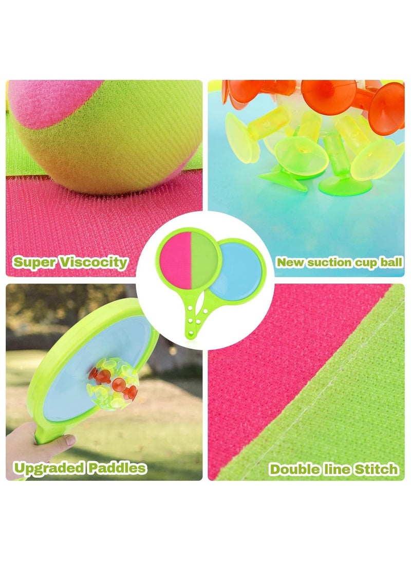 Velcro Ball and Catch Game, Kids Toss and Catch Ball Set, Outdoor Catching Ball Paddle Toys for Ages 4-8, Beach Paddle Ball Sets for Yard and Outside Activities Summer (Style 1) - Image 3