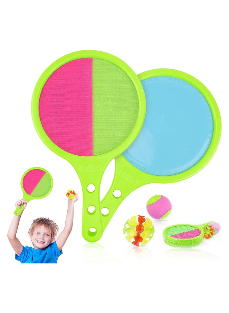 Velcro Ball and Catch Game, Kids Toss and Catch Ball Set, Outdoor Catching Ball Paddle Toys for Ages 4-8, Beach Paddle Ball Sets for Yard and Outside Activities Summer (Style 1) - Image 1