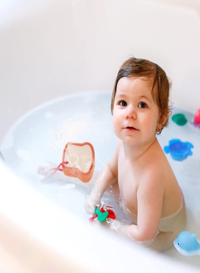 Healifty Cute Fruit Bath Shower Sponge Loofahs Body Scrubber Sponge Cartoon Bread Shaped Exfoliating Bath Sponge Loofah Bath Spa Puff Scrubber Ball Towel Shower Scrubber for Newborn - Image 4
