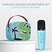 Snowall Mini Karaoke Machine for Kids Portable Bluetooth Speaker with Wireless MicrophoneKids Music Player Toys for Girls and Boys34 5 6 7 8 Years Old Teens Birthday GreenDinosaur - Image 4