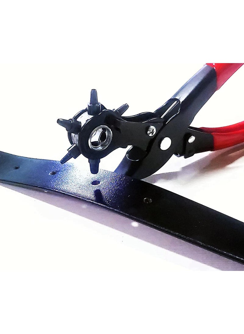 KNYUC MART KNYUC MART Punch Hole plier Hand Tool Metal revolving Heavy Duty PuncherPunching Machine with Grip for Leather Belts Watch Bands Bags Dog Collars Fabric or Craft Projects Metal  - Image 3