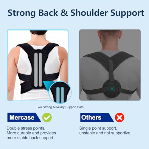 Mercase Professional Posture Corrector for Men & Women, Maximum Support Back Brace, Adjustable & Rigid for Upper Back Pain, Shoulder Relief, Spine Alignment, Stops Slouching, Extra Large(39-50 in) - Image 4