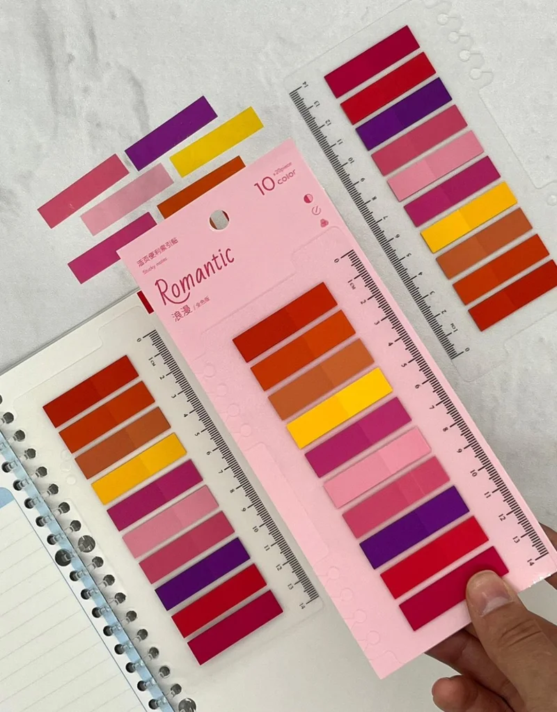Kağıt Gemi Dükkan Paper Ship Shop 10 Colorful Ruler Romantic Transparent Pet Index / Index Sticker / Sticky Note / Post-It