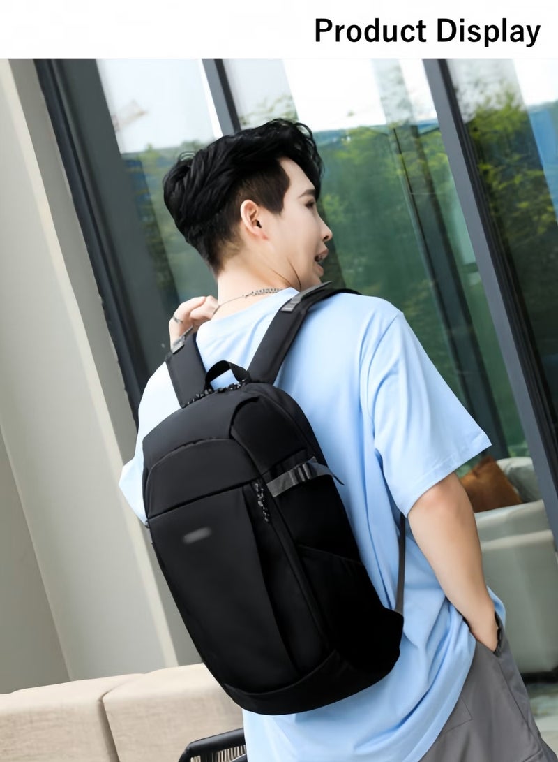 هالامودو حقيبة رياضية رجالية للتسلق حقيبة ظهر محمولة للسفر في الهواء الطلق حقيبة عادية حقيبة من قماش أكسفورد حقيبة كتف مزدوجة حقيبة مقاومة للماء مع مساحة تخزين متعددة الطبقات ووسادة ظهر مسامية على شكل خلية نحل - Image 3