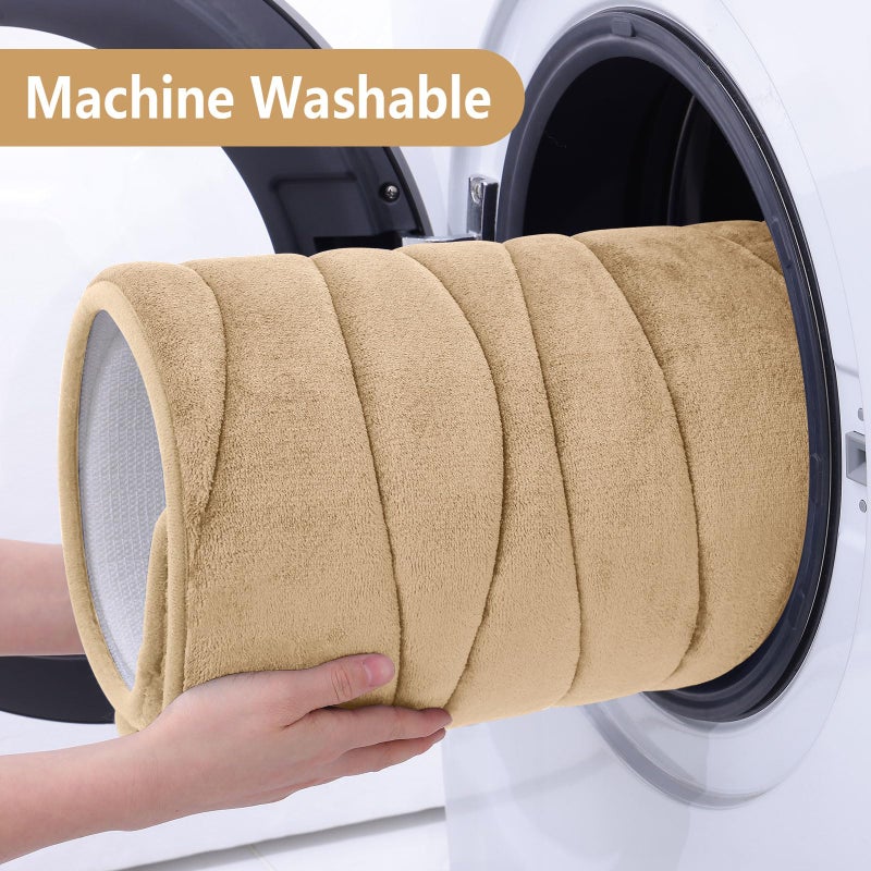 بجند بوجاندا Memory Foam Progh Brugات 24 × 16 إضافيًا ناعمًا وامتصاصًا الحصير الحافز غير القابل للانزلاق والآلة سجاد حمام قابلة للغسل لحوض حوض أرضي ودش بيج - Image 4