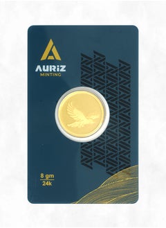 AURIZ MINTING Auriz Minting 8 grm Pure 999.9 Fine Gold Coin Eagle Design phoenix  24KT - 8 Gram 