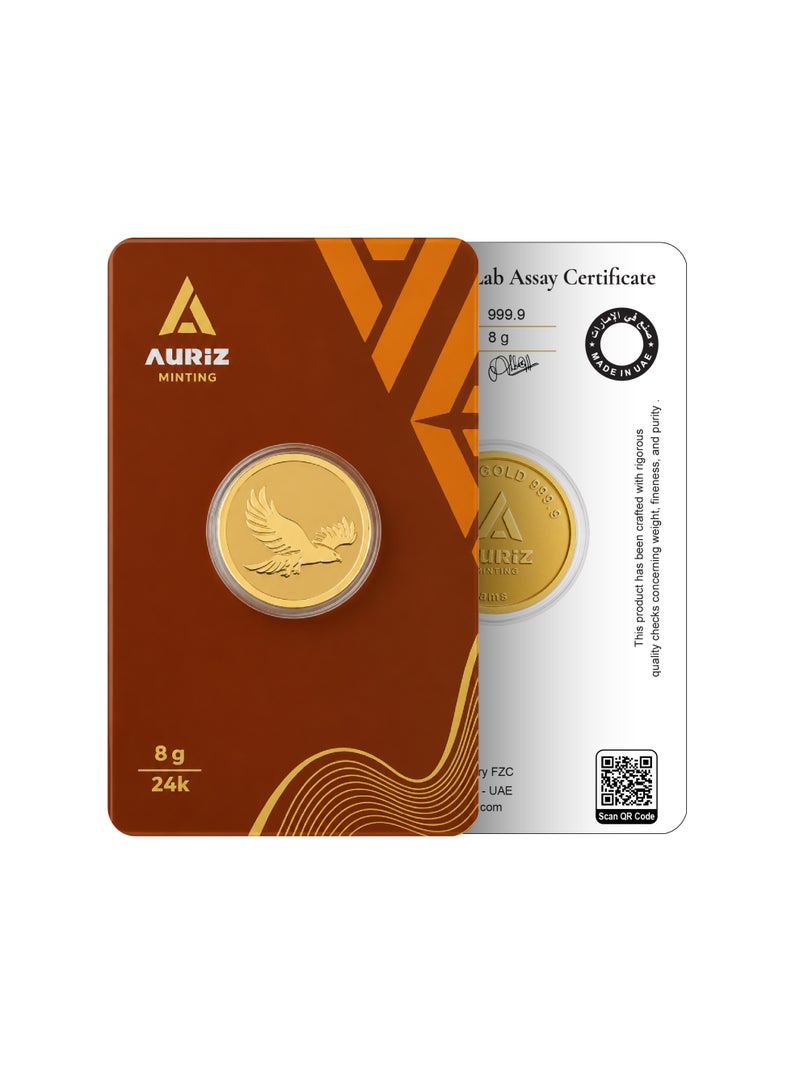 Auriz Minting 8 grm Pure 999.9 Fine Gold Coin Eagle Design phoenix  24KT - 8 Gram - Image 4