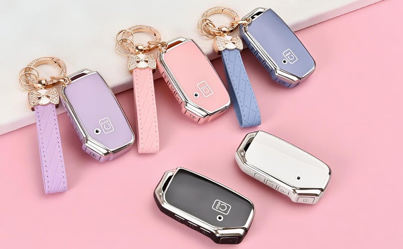 TECARATE for Kia Key Fob Cover - 5 Button TPU Car Key Case Shell Protector with Keychain Fit for Kia K5, Forte, Sportage, Soul, Seltos, Telluride, Sorento, Niro (White) - Image 5