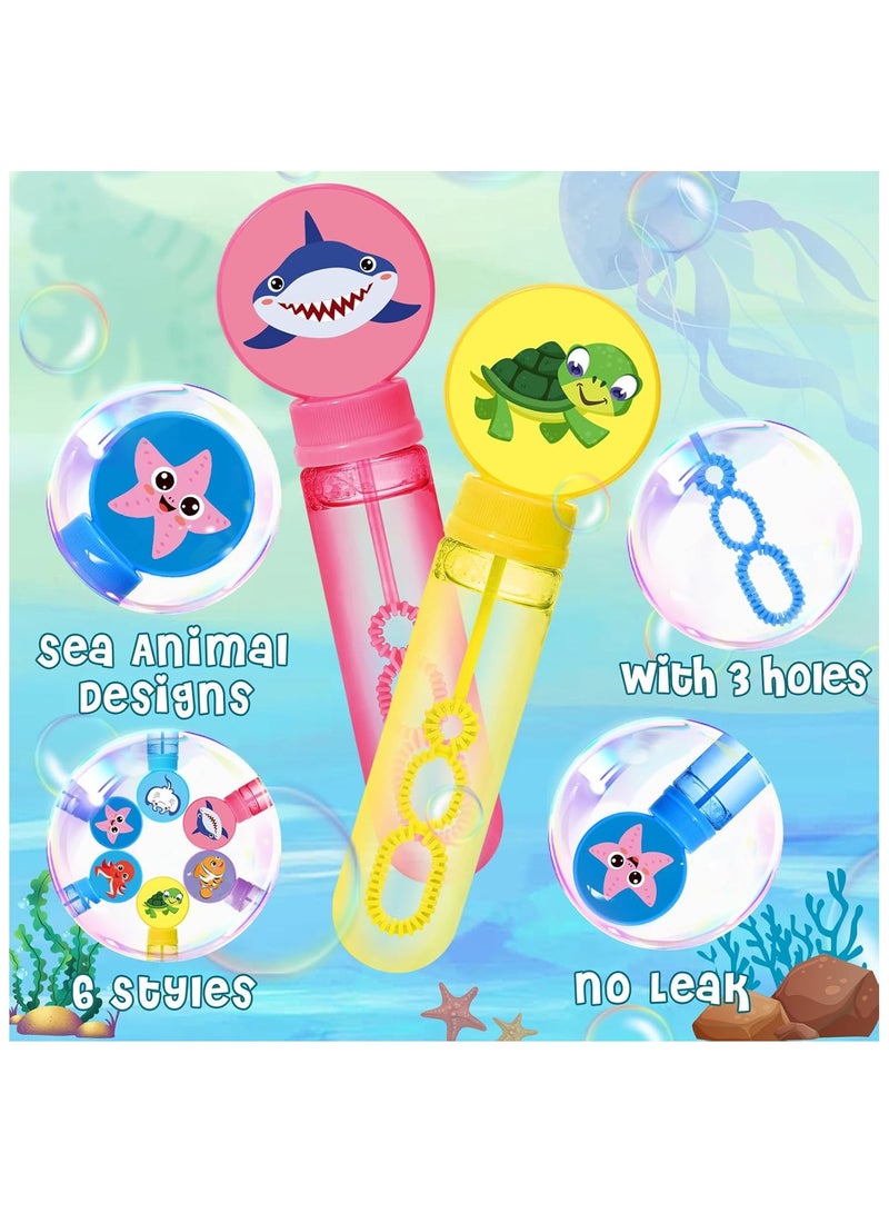 24Pcs Under The Sea Bubble Wands for Kids Toddlers Bubbles Party Favors Mini Bubbles Bulk Valentines Easter Wedding Birthday Gift Filler Summer Ocean Animal Boys Under The Sea Party Favors  - Image 5