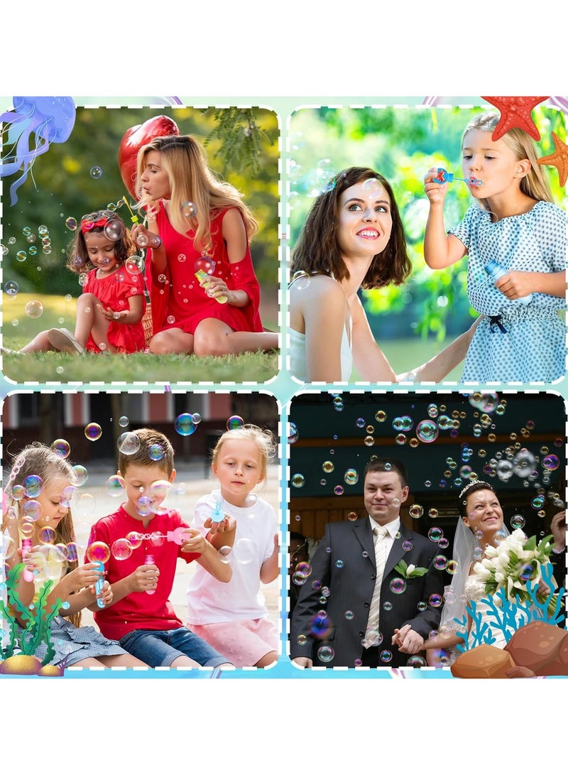 24Pcs Under The Sea Bubble Wands for Kids Toddlers Bubbles Party Favors Mini Bubbles Bulk Valentines Easter Wedding Birthday Gift Filler Summer Ocean Animal Boys Under The Sea Party Favors  - Image 3