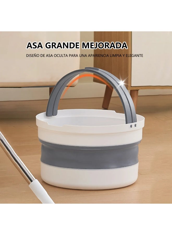 كيتشينو مجموعة ممسحة دوارة ودلو مع نظام فصل ذاتي للمياه النظيفة والمتسخة مع وسادة ممسحة قابلة لإعادة الاستخدام ورأس ممسحة مربعة دوارة 360 درجة تستخدم للبلاط السيراميكي والأرضيات الخشبية - Image 3