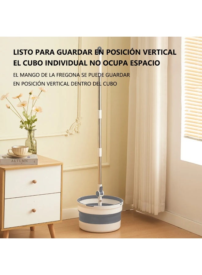 كيتشينو مجموعة ممسحة دوارة ودلو مع نظام فصل ذاتي للمياه النظيفة والمتسخة مع وسادة ممسحة قابلة لإعادة الاستخدام ورأس ممسحة مربعة دوارة 360 درجة تستخدم للبلاط السيراميكي والأرضيات الخشبية - Image 4