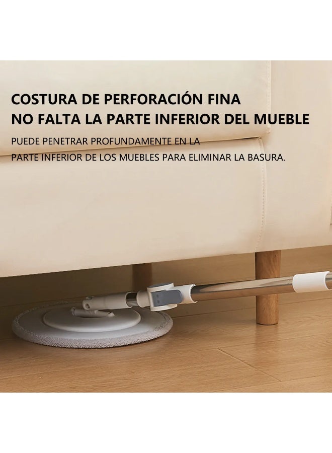 كيتشينو مجموعة ممسحة دوارة ودلو مع نظام فصل ذاتي للمياه النظيفة والمتسخة مع وسادة ممسحة قابلة لإعادة الاستخدام ورأس ممسحة مربعة دوارة 360 درجة تستخدم للبلاط السيراميكي والأرضيات الخشبية - Image 5