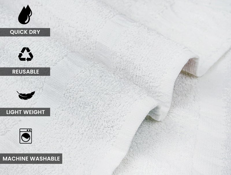 ZUPERIA White Bath Towels Bulk 12 Pack - 20 x 40 Inches  100% Cotton Economy Light Weight Towels for Commercial Use - Quick Dry  Ultra-Soft  and Absorbent Bulk Towels - Image 3