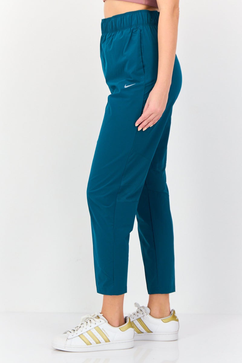 Nike Women Standard Fit Brand Logo Running Track Pants, Green - Image 3