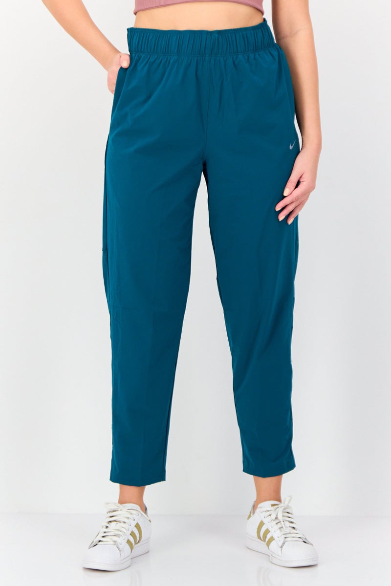 Nike Women Standard Fit Brand Logo Running Track Pants, Green - Image 1