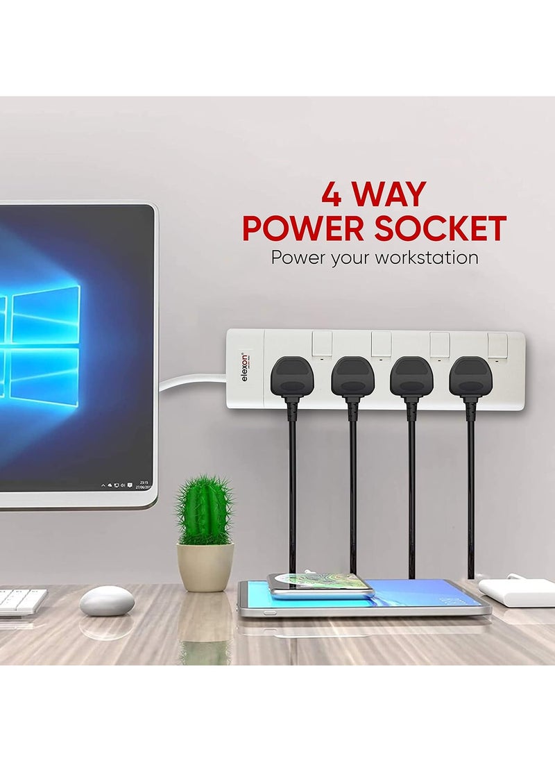elexon - 4 Way Power Extension Socket With 2M Cable - Image 1