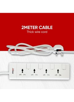 elexon 4 Way Power Extension Socket With 2M Cable  - Image 1
