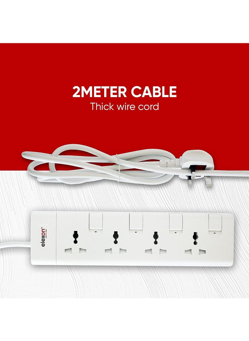 elexon - 4 Way Power Extension Socket With 2M Cable - Image 1