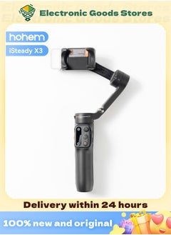 hohem iSteady X3 Gimbal Stabilizer for Smartphone, 3-Axis Phone Gimbal with  Magnetic Fill Light, Gimbal Stabilizer for iPhone & Android, Phone Stabilizer for Video Recording