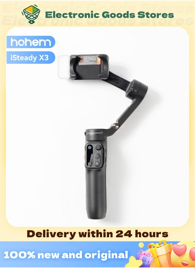 hohem - hohem iSteady X3 Gimbal Stabilizer for Smartphone, 3-Axis Phone Gimbal with  Magnetic Fill Light, Gimbal Stabilizer for iPhone & Android, Phone Stabilizer for Video Recording - Image 1