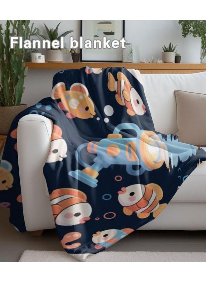 general Children's or student cartoon flannel thin blanket (warm and comfortable, suitable for sleep, games) 100cm*150cm - 354 - Image 1