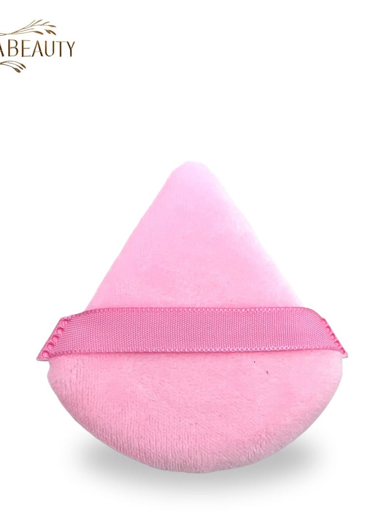 HULIABEAUTY Soft Triangle Face Powder Sponge for Loose Powder and Body, Plush Makeup Foundation Blending Sponge Set, Beauty Blending Tools Light Pink 
