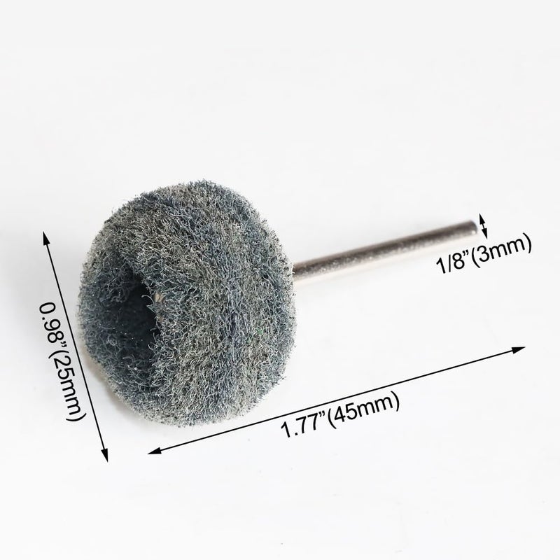 FPPO 100PCS Abrasive Buffing Polishing Wheel Set for Rotary Tool,Mini scouring pad Brush Polishing kit, Removal of Rust,Deburring on Metal Surface,with 3mm Mandrel - Image 3