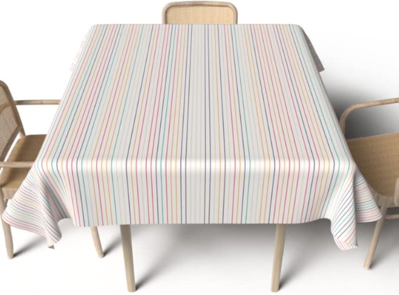 ART MOOD HOME Colours Tablecloth Waterproof POLYESTER FABRIC Blue * Gold 140W x 140L CM