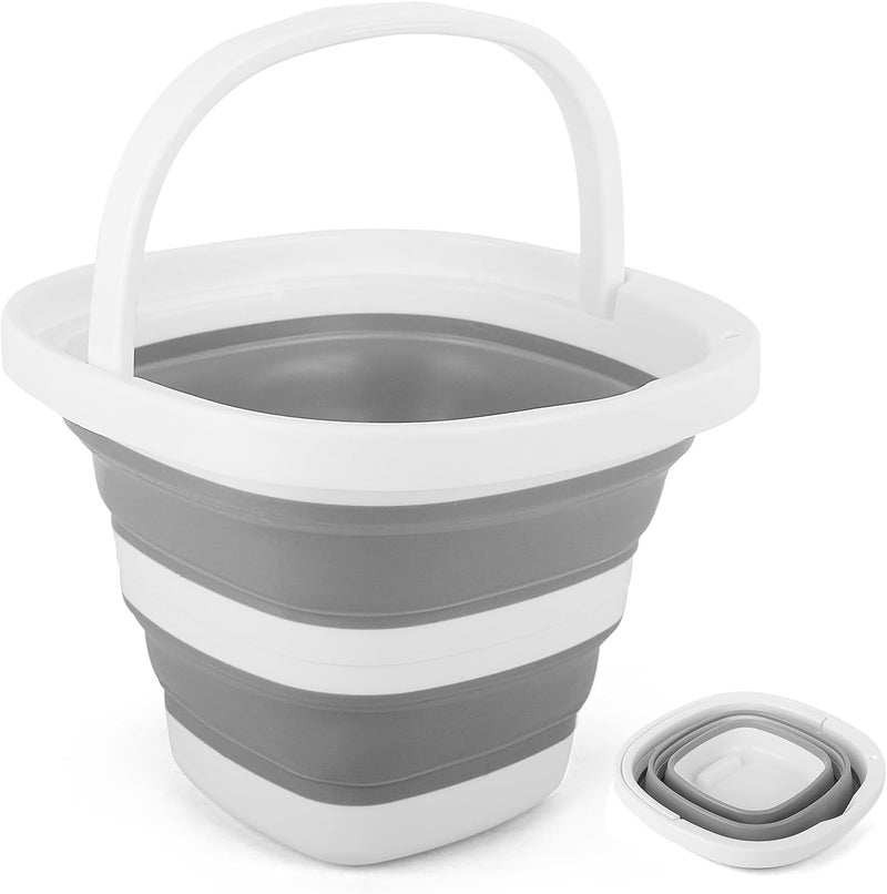 BIDFUL Collapsible Bucket 5L, Foldable Mop Bucket Car Wash Buckets with Handle for Cleaning Supplies, Portable Sink Wash Basin Storage Bin Ice Tub for Fishing Beach Outdoor Camping Kitchen RV Accessories - Image 1