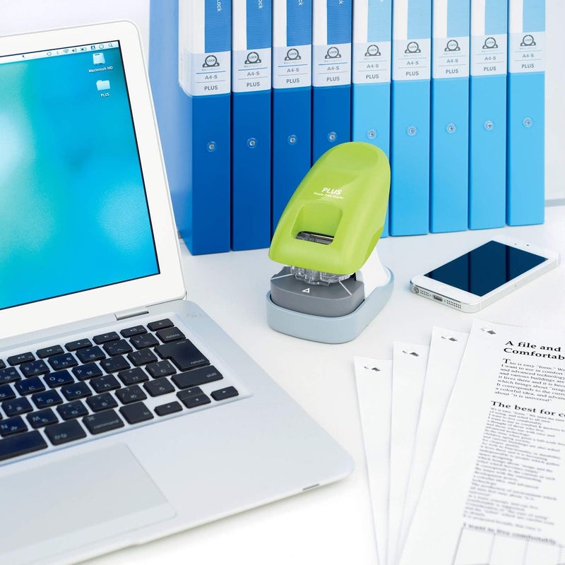 Plus Paper Clinch Stapler Without Staples, Green Odor resistant - Image 4