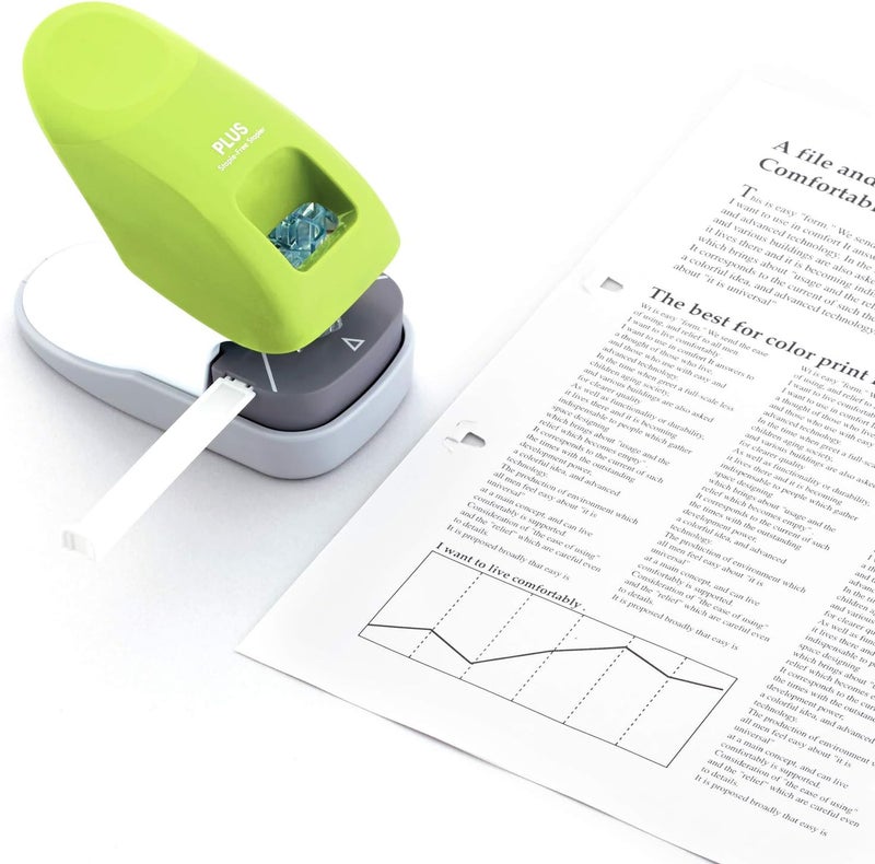 Plus Paper Clinch Stapler Without Staples, Green Odor resistant - Image 5