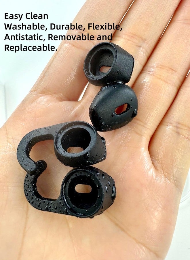 Miayaya Eargels Ear Loops Tips for Jabra Stealth UC Bluetooth Silicone Ear Pieces Compatible for Jabra Talk 45 Bluetooth Headset Accessory Pack Clips Eartips Cover 6pcs in a Box (Black) - Image 4
