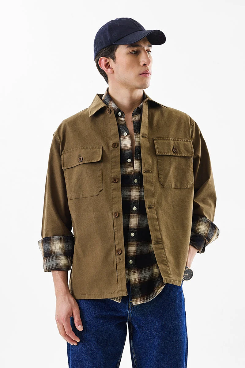 SNITCH Relaxed Fit Stretch Double Pocket Overshirt